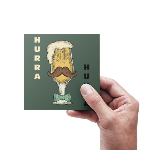 Hurra Hurra - Fadøl med moustache (Kort)