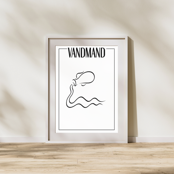 Vandmand / Aquarius - Håndtegnet Plakat