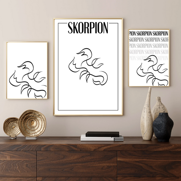 Skorpion / Scorpio (Simple) - Håndtegnet Plakat