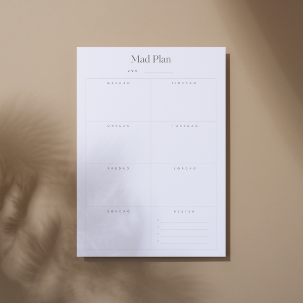 Sofi Mad Plan i A4 - Download & Print selv