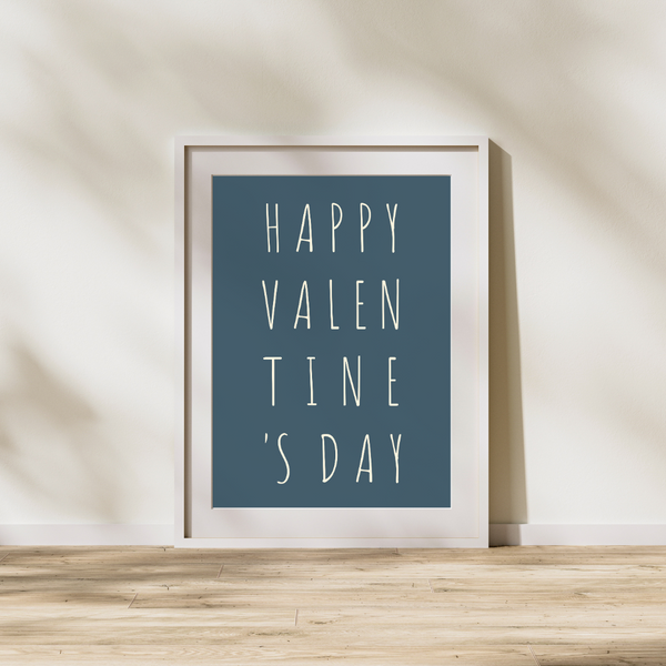 Happy Valentine's Day (Blå) - Plakat