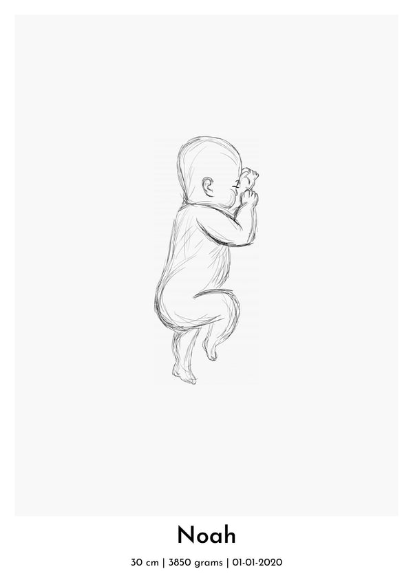 Baby Fødselsplakat - Design selv