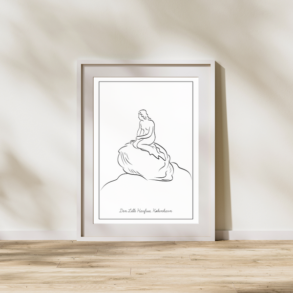 Den Lille Havfrue - Håndtegnet Plakat