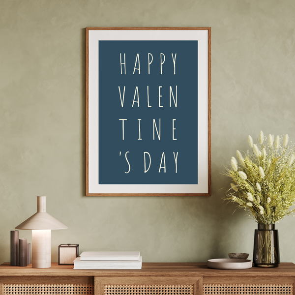 Happy Valentine's Day (Blå) - Plakat