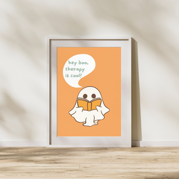 Hey Boo, Therapy is cool! - Halloween Plakat