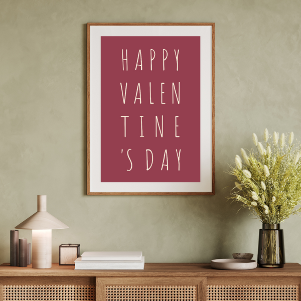 Happy Valentine's Day (Lyserød) - Plakat