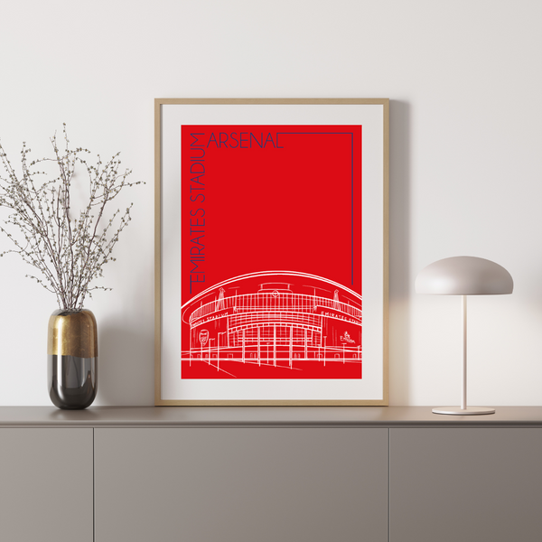 Emirates Stadium, Arsenal - Håndtegnet Plakat