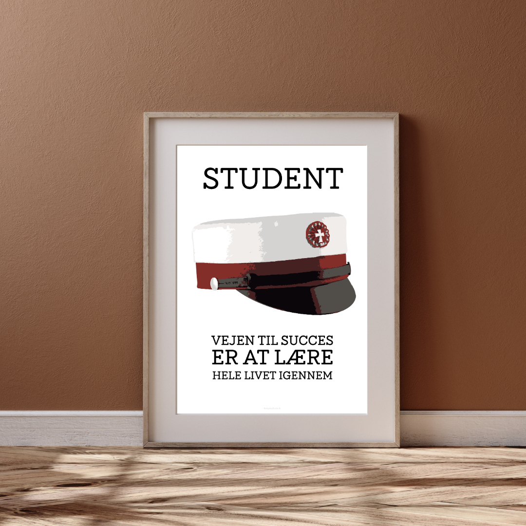 Rød Student Plakat - Vejen til Succes