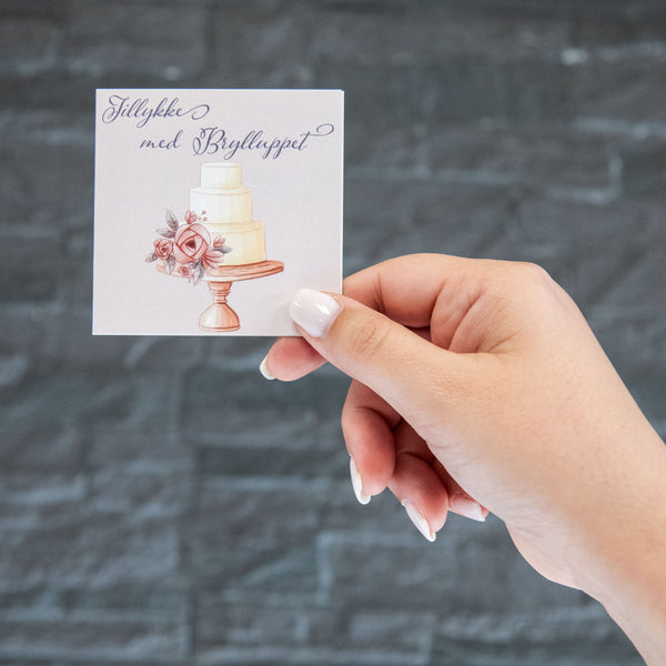 Tillykke med Brylluppet - Kage (Minikort)