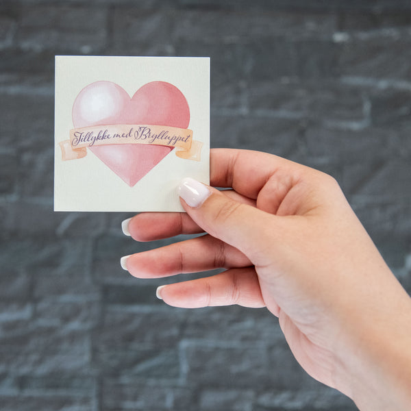 Tillykke med Brylluppet - Hjerte (Minikort)