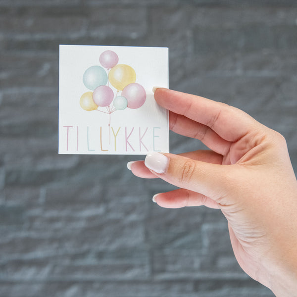 Tillykke - Balloner (Minikort)