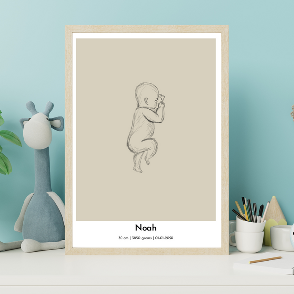 Baby Fødselsplakat - Design selv