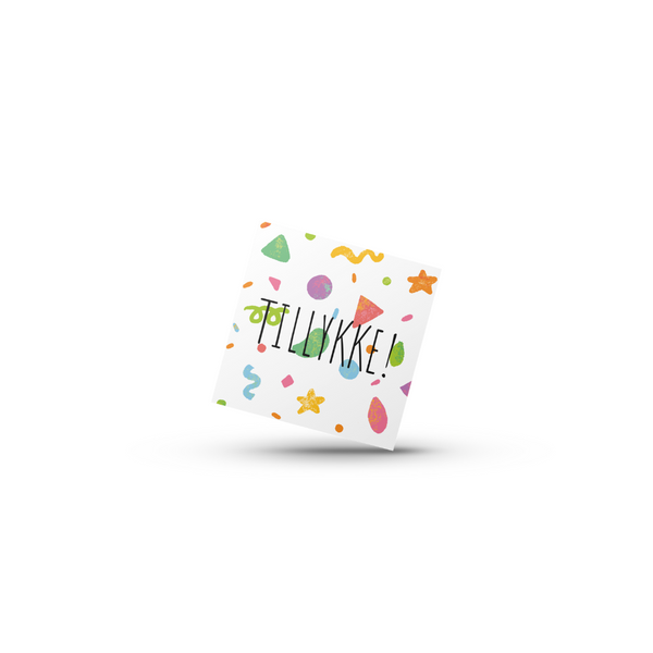 Tillykke! Confetti Minikort