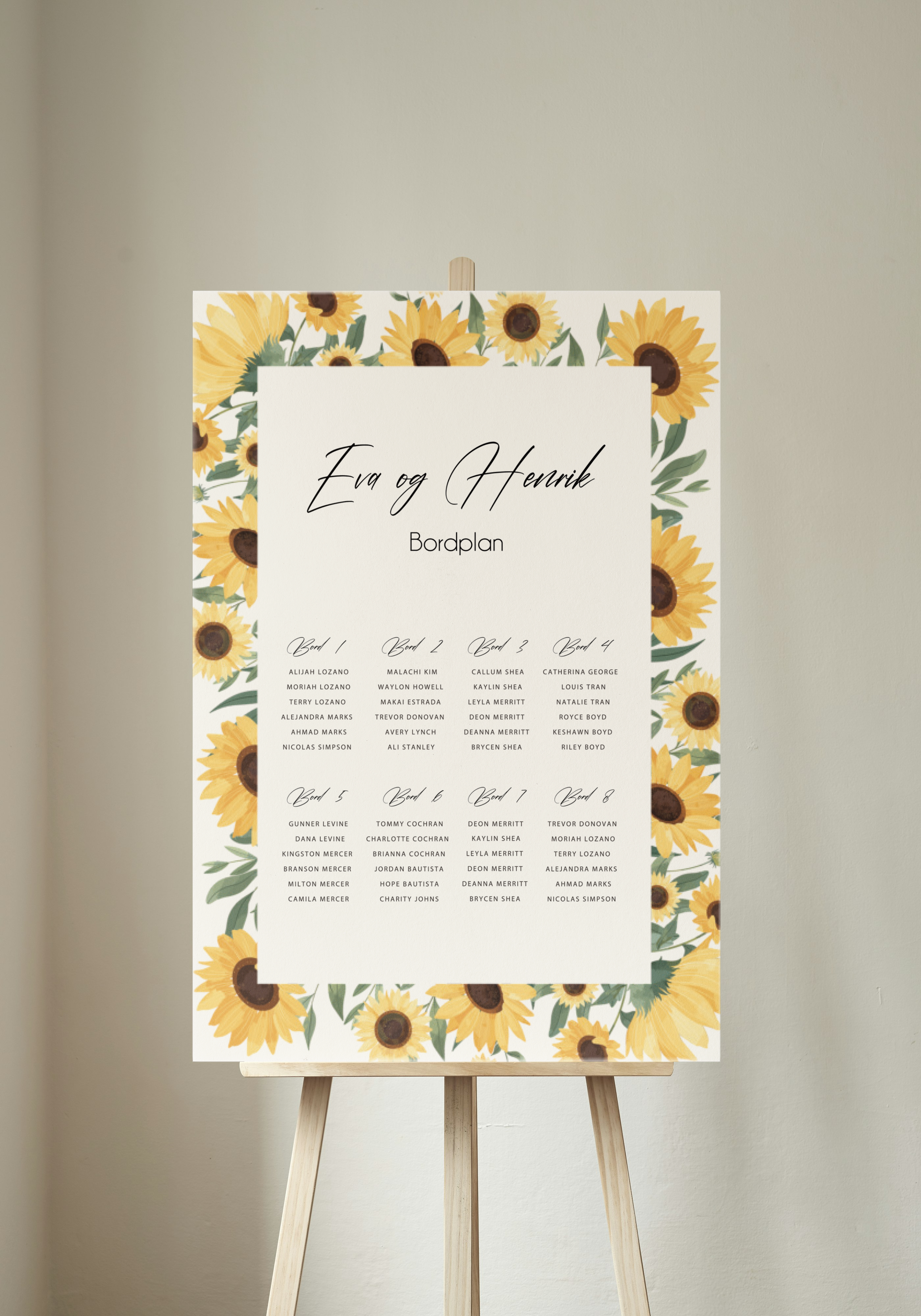 Sunflower Bordplan (Plakat)