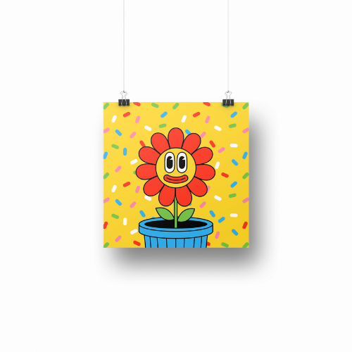Happy Flower - Plakatkort