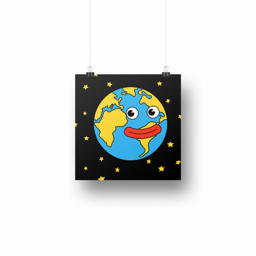 Happy Earth - Plakatkort