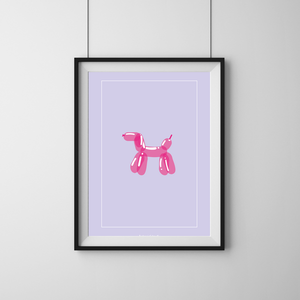 Ballondyr Pink Hund - Plakat