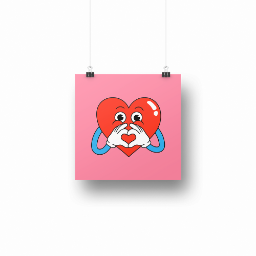 Heart on Heart - Poster card