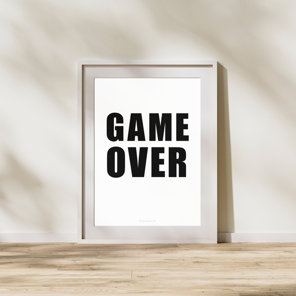 Game Over - Hvid  (Plakat)