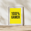 100% Gamer 1 - Gul (Plakat)