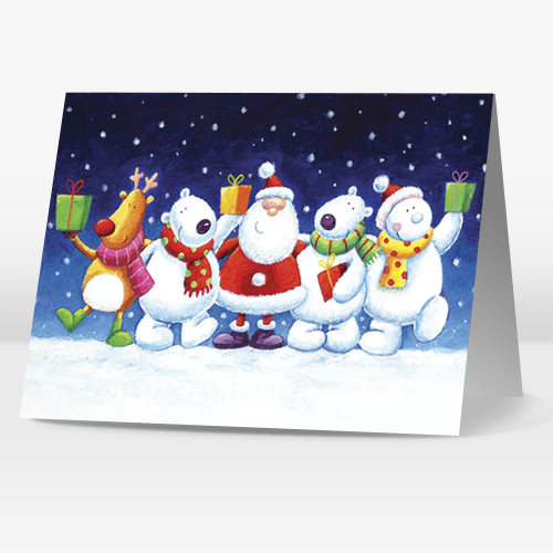 Christmas card with figures
