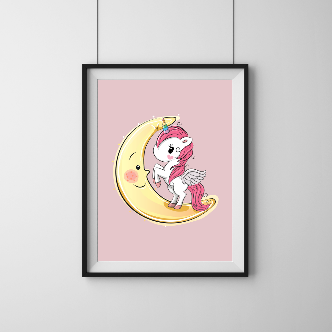 Enhjørning - Happy moon Rosa