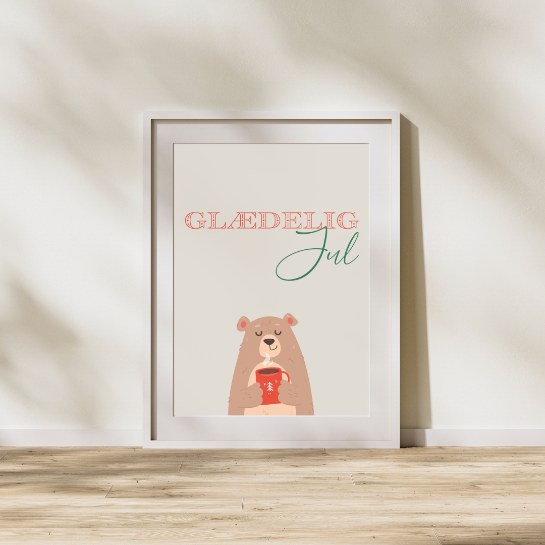 Glædelig jul bjørn - Plakat