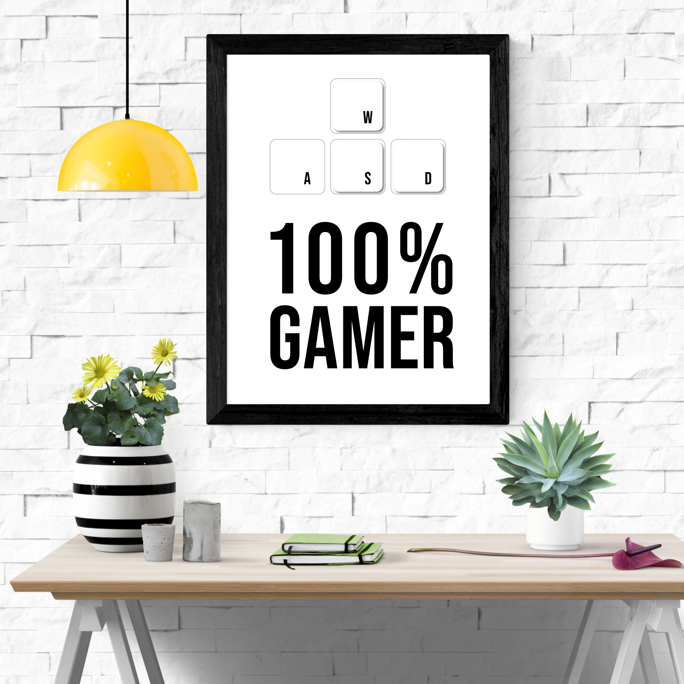 100% Gamer - Hvide  (Plakat)