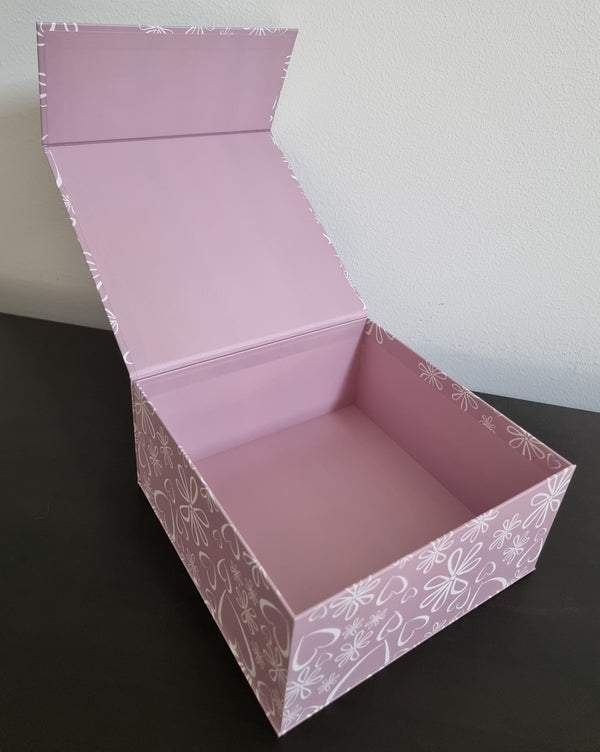 Gift box with hearts and flowers
