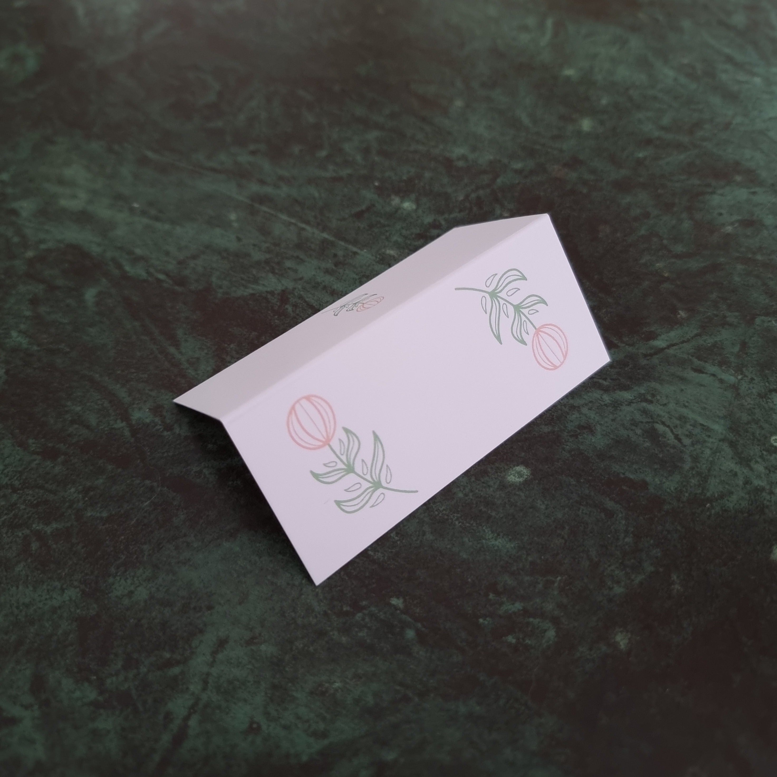 Bordkort med Blomst (10stk)