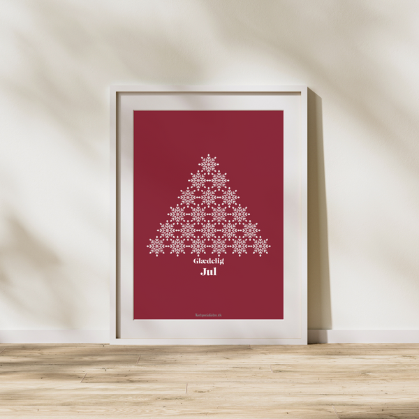 Juletræ snekrystal rød - Plakat