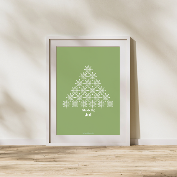 Juletræ snekrystal grøn - Plakat