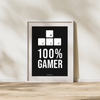 100% Gamer - Sort  (Plakat)