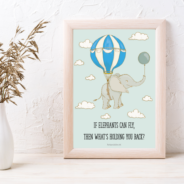If elephants can fly - Blå  (Plakat)