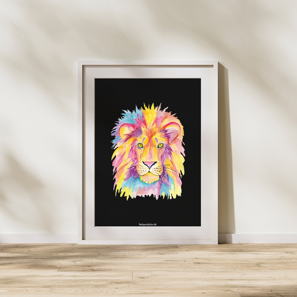 Løve mange farver - Plakat