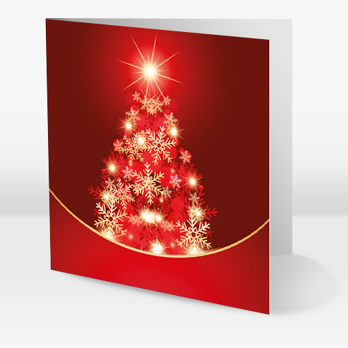 Juletræ af snekrystaller - Rød