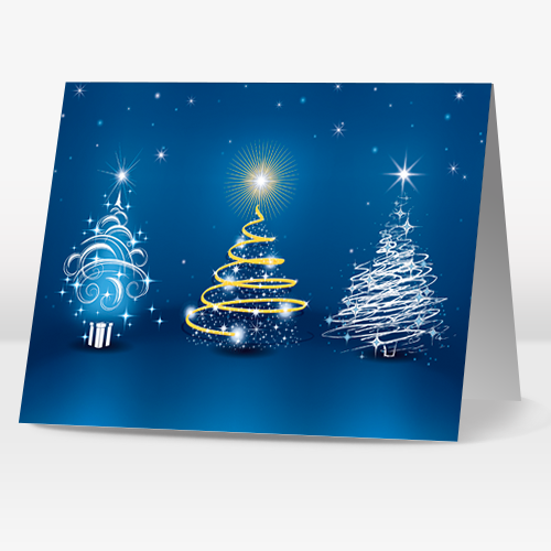 3 forskellige juletræer - Blå