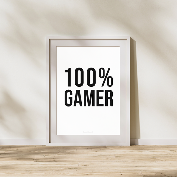 100% Gamer 2 - Hvide (Plakat)