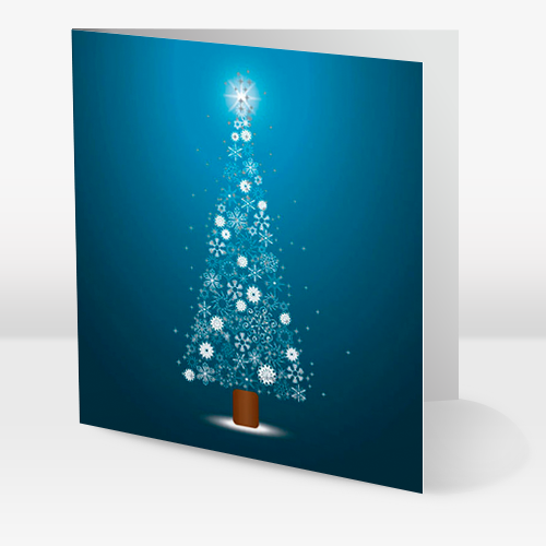 Juletræ med snekrystaller - Blå