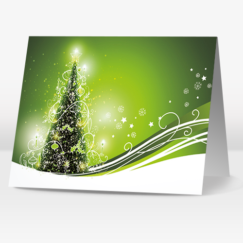 Pyntet juletræ - Grøn