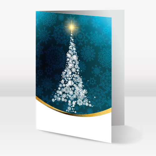 Juletræ af snekrystaller - blå