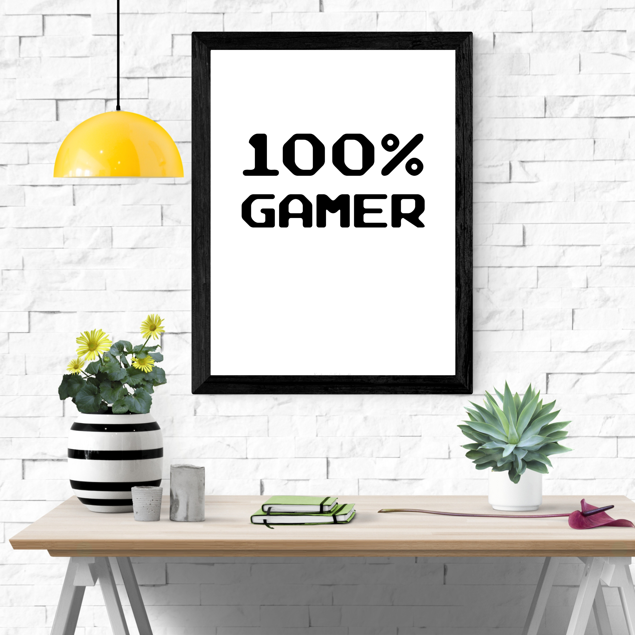 100% Gamer 1 - Hvide (Plakat)