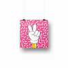 Peace Hand - Pink (Plakatkort)