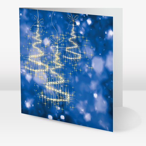 Juletræ af guldstreg - Blå