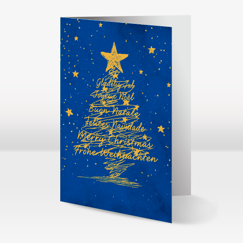 Juletræ af skrift - Blå