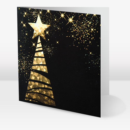 Guld juletræ med stjerne