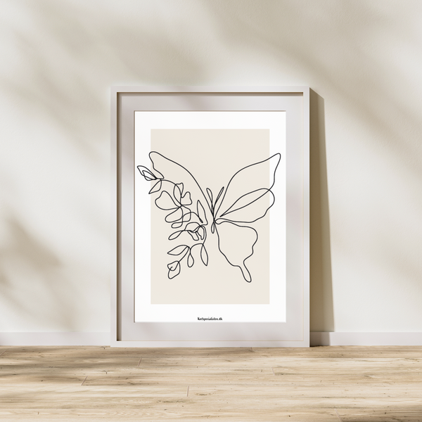 Simple lines butterfly large - Poster
