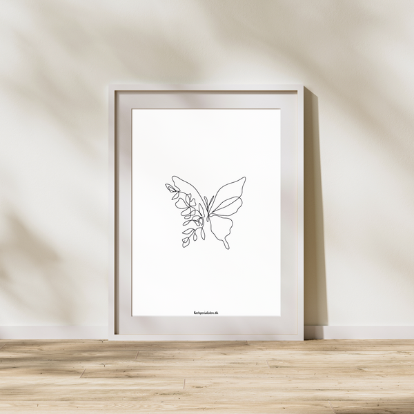 Simple lines butterfly small - Poster