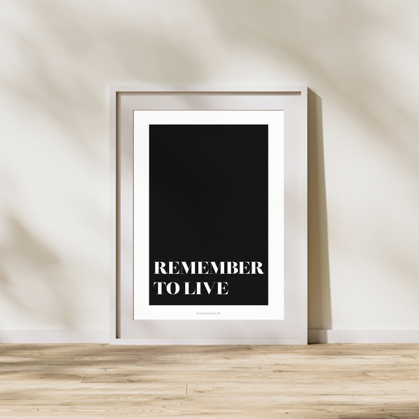 Remember to live - Plakat