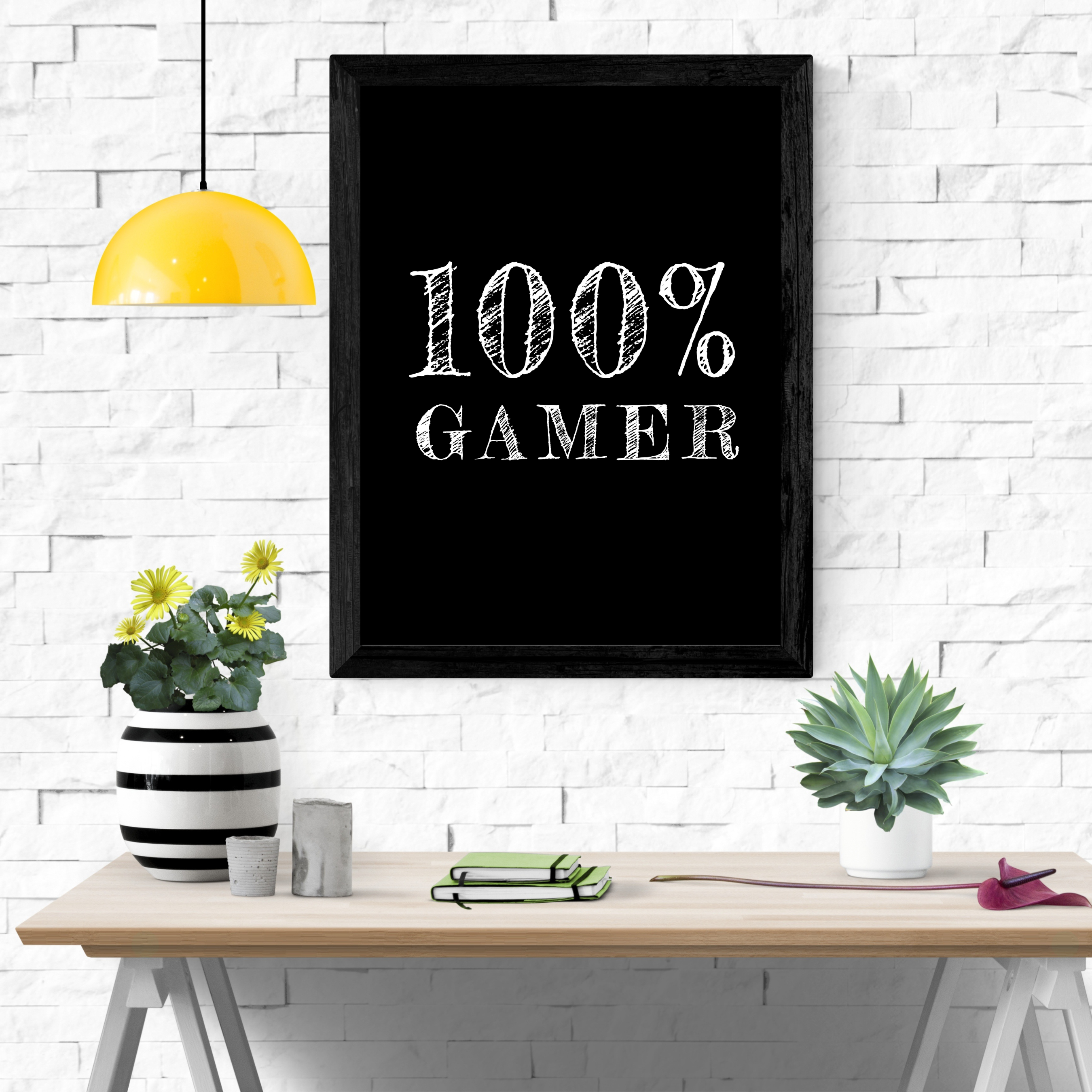 100% Gamer 2 - Sort  (Plakat)